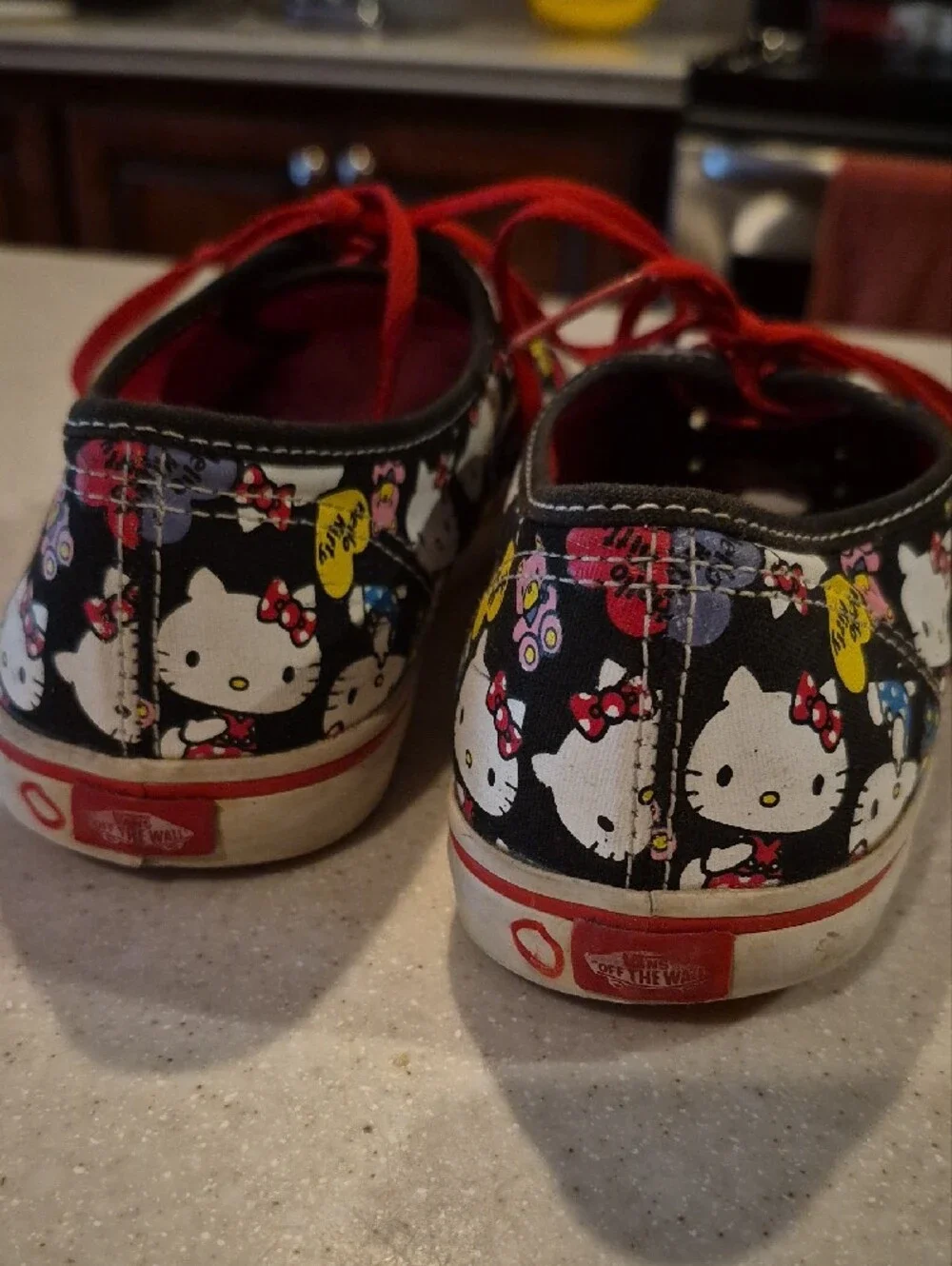 Vans Black & Red Hello Kitty Print Low Top Sneakers - Picture 3 of 8